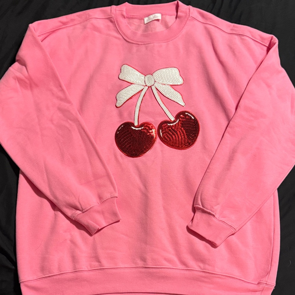 Pink Cherry Pink Lily Sweater Medium new!